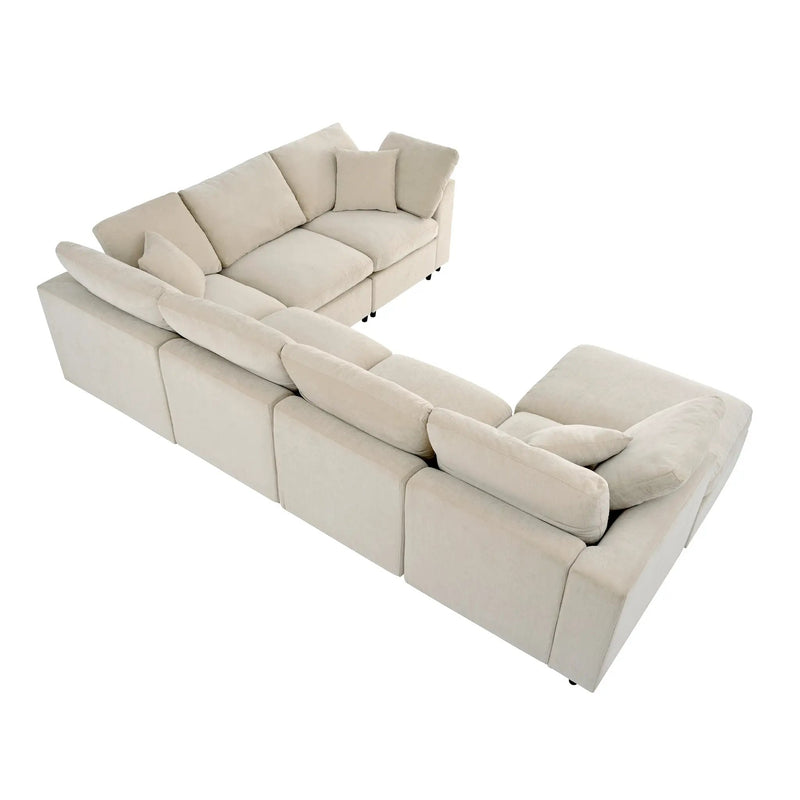 U_Style 120.8" Extra Large 7-Seater Modular Sectional Sofa by HouseOfZazla