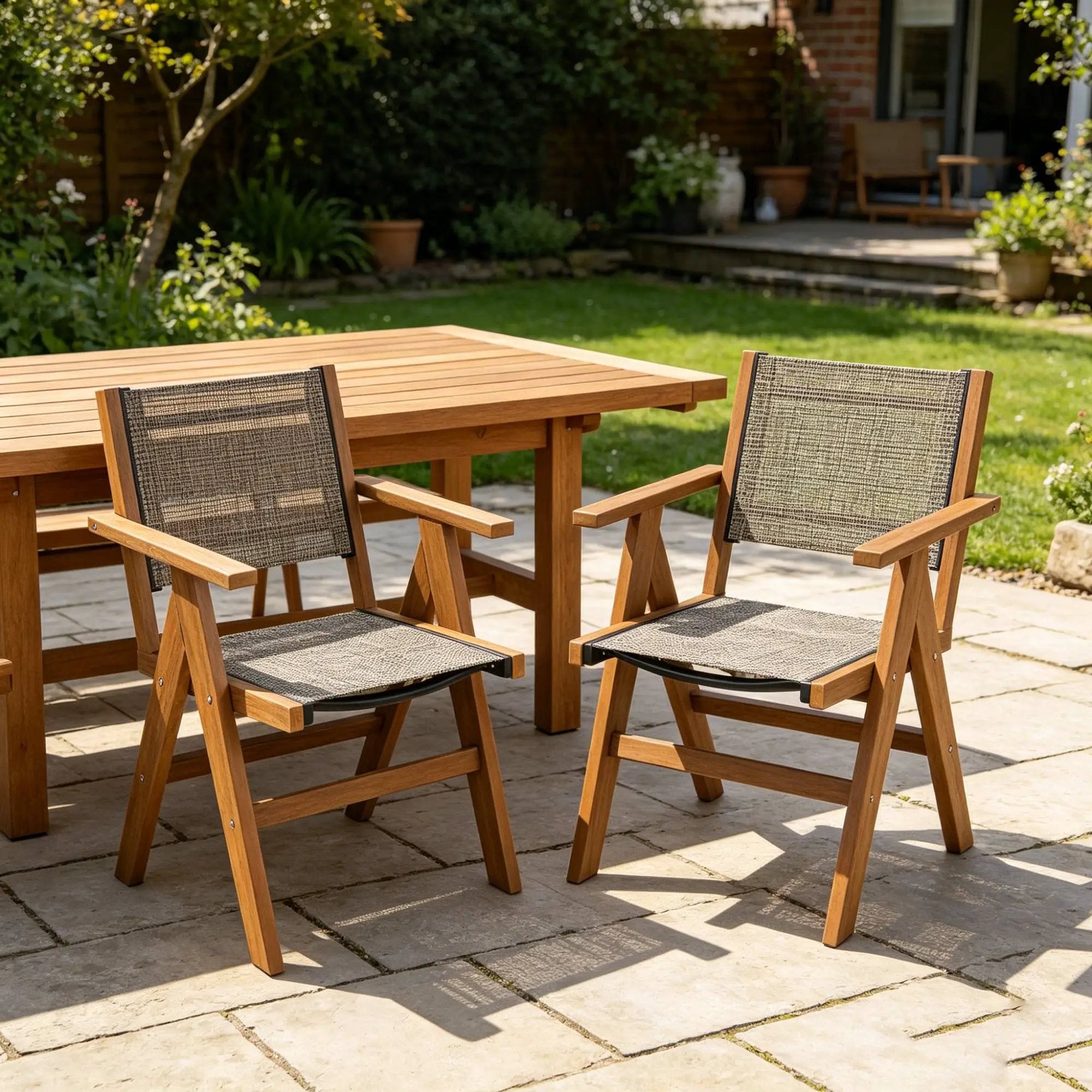 2 Piece HIPS Outdoor Dining Chair Perfect For Patio Meal Togethers & Garden Brunch Relaxation Moments by HouseOfZazla