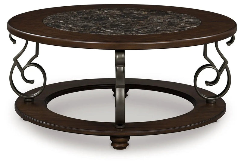 Frallyn - Round Cocktail Table - Dark Brown by Unique Piece Furniture