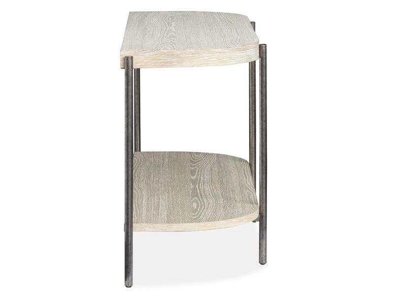 Jennings - Demilune Sofa Table - Edgecomb Gray And Weathered Antique Nickel by Unique Piece Furniture