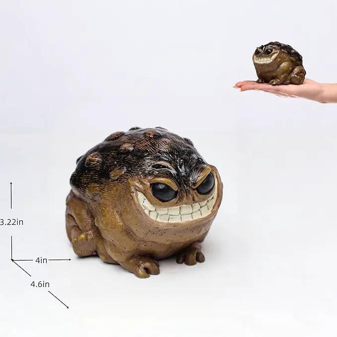 Weird Ugly Funny Monster Frog Obese Toad Garden Accessories Quirky Outdoor Accents Decorative Statue Novelty Home Office Sculpture Unique Gift by GreenHaven Gardens