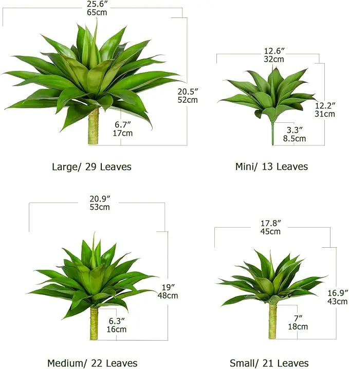 Artificial Agave Plants,Large UV Resistant Fake Agave Planters for Indoor and Outdoor Decorating Artificial Plants for Outdoors Fake Plants(1Pack, 28") by GreenHaven Gardens
