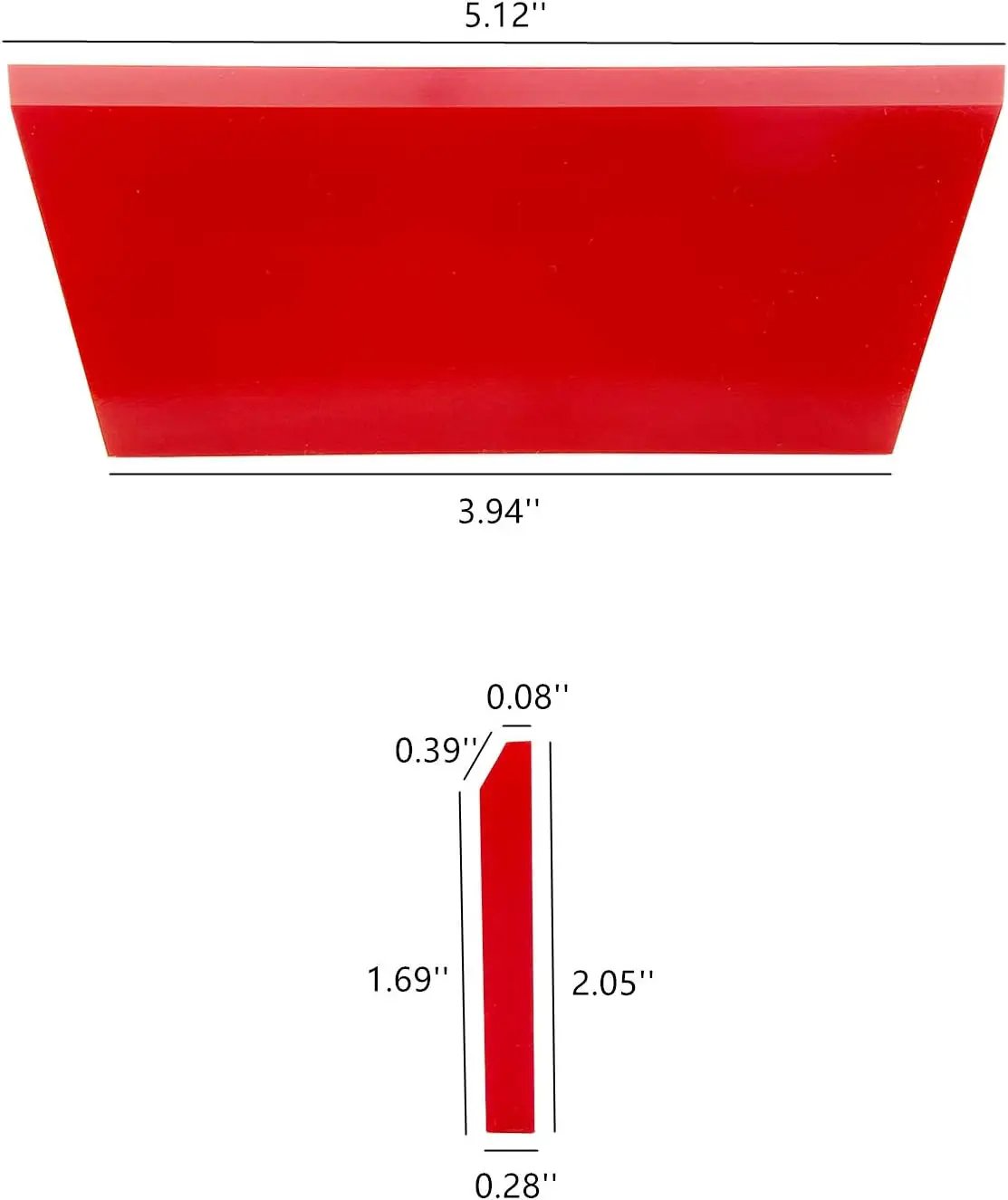 CARTINTS 2pack Squeegee Blades Replacement Mini Squeegee, 5.1x 2 inch, for Cleaning Glass, Shower Door and Car Windows and Screen Printing,Red by GreenHaven Gardens