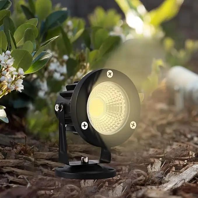 12W LED Landscape Spotlight,120V Landscape Lighting Outdoor for Mounted Flag Pole Light,IP65 Landscape Lights Warm White Garden Decorative Lamp 6FT Cord with US 3 Prong (Base,Stake Included) by GreenHaven Gardens