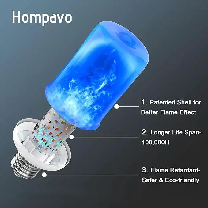 Hompavo 【Upgraded】 LED Flame Light Bulbs, Purple Flickering Light Bulbs with Upside Down Effect, E26/E27 Flame Bulb for Halloween Christmas Party Indoor and Outdoor Home Decoration (2 Pack) by GreenHaven Gardens