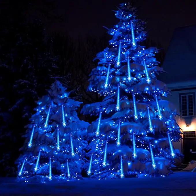 Aokudoni Blue Christmas Icicle Lights, 16 Inch 8 Tube Outdoor, UL Certified LED Connectable Decorations for Yard Porch Party Garden by GreenHaven Gardens