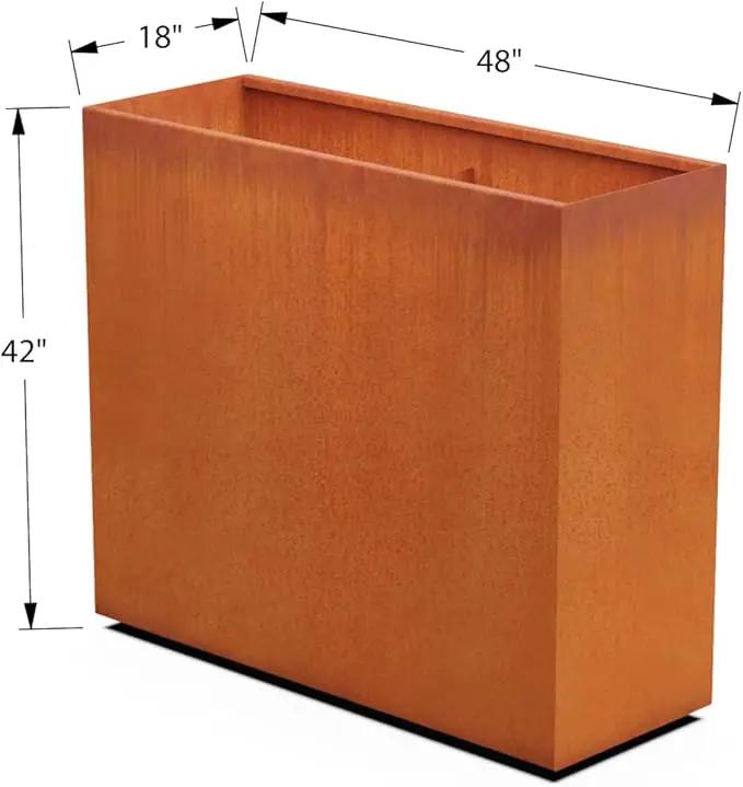 Extra Large Outdoor Planter – 4 FT Long x 42 in Tall Corten Steel Planter | The Ultimate Metal Privacy Screen | Heavy Duty, Made in USA by GreenHaven Gardens