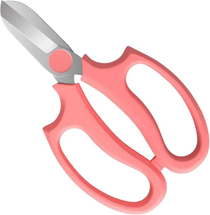 Flower Scissors, Strong Floral Shears, Premium Steel Garden Pruning Shears Floral Fruits Leaf Scissors Hand Pruner Snip Trimming Tool for Gardening Flower Arrangement, Pink by GreenHaven Gardens