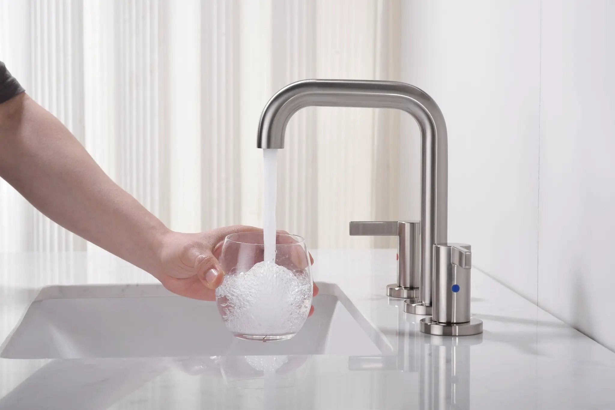 Bathroom Faucet For Bathroom Sink With Two Handles, Pop Up Drain And Supply Lines by HouseOfZazla