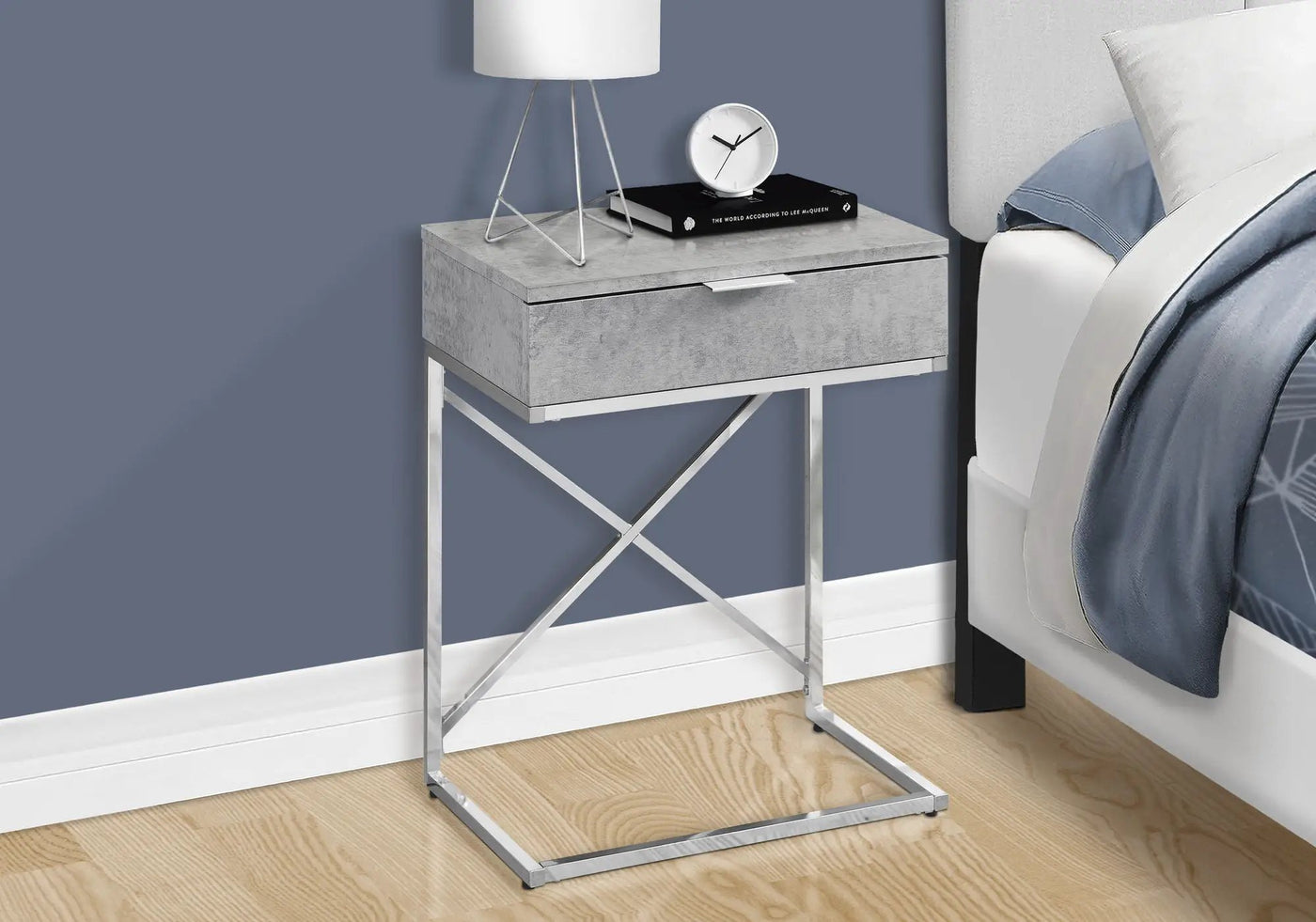 Accent Side Table with Storage Drawer, Spacious Tabletop, Contemporary Design by HouseOfZazla