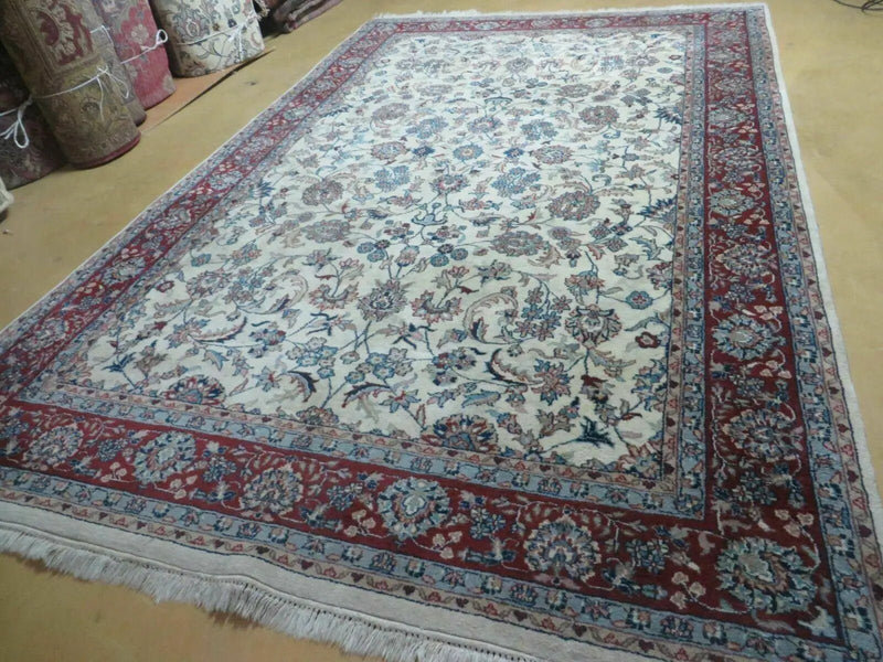 6' X 9' Vintage Handmade Fine Chinese Floral Oriental Wool Rug Carpet Beige by Jewel Rugs