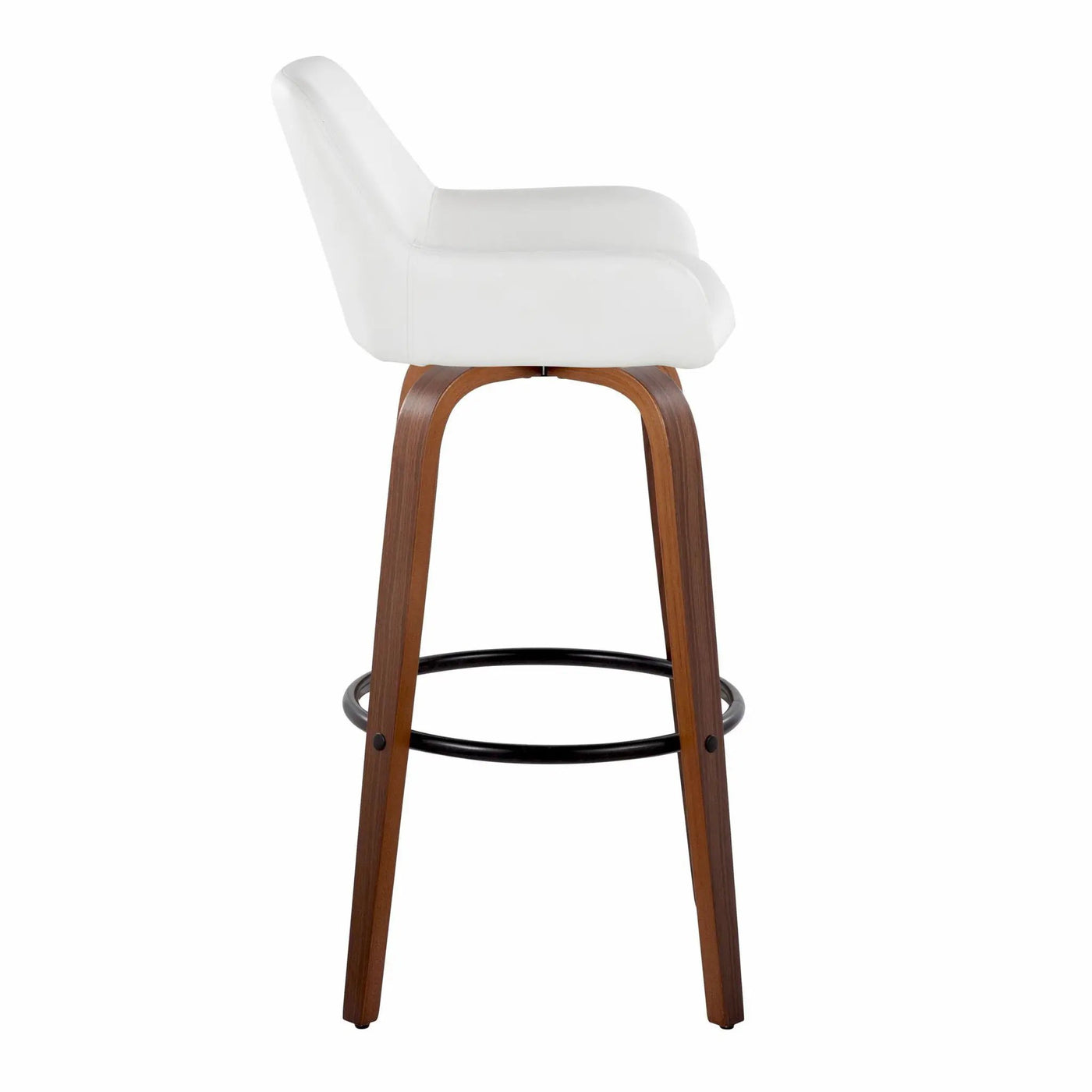Daniella - Contemporary Fixed Height, Barstool & Swivel And Round Footrest (Set of 2) by HouseOfZazla