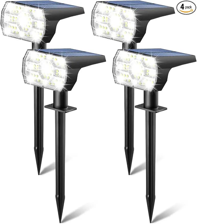 Kaxiida Solar Lights Outdoor Waterproof IP68, 3 Lighting Models Solar Powered Spot Lights Outdoor, 56LED Light Dusk to Dawn for Yard Patio Garden Pathway Landscape Lighting by GreenHaven Gardens