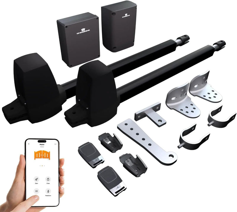 TMT Beagle Dual Automatic Gate Openers Up to 16ft and 800lb Heavy Duty Swing Gate, Gate Opener with Remote Control Kit, Electric Gate Opener for Driveway with Powerful Motor (APP Compatible) by GreenHaven Gardens