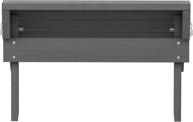 SERWALL Folding Adirondack Ottoman for Adirondack Chair, No-Assembly Weather Resistance Outdoor Footstool, High Impact Polystyrene Folding Adirondack Footrest, Gray by GreenHaven Gardens