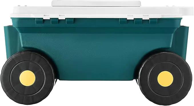VEVOR Garden Scooter with Seat, 2 in 1 Rolling Garden Cart with Storage Bin, Supports up to 227 lbs, Outdoor Wagon with Handle, Lightweight Storage Gardening Stool for Yard Weeding Planting by GreenHaven Gardens