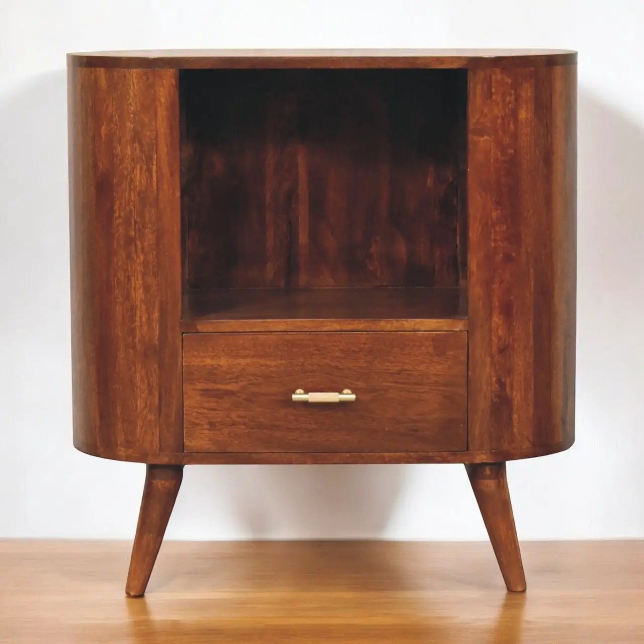 Cortez - T Bar Open Slot Cabinet - Dark Brown by Unique Piece Furniture