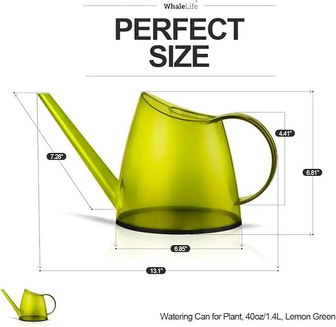 WhaleLife Indoor Watering Can for House Bonsai Plants (1.4L, Green Lemon) by GreenHaven Gardens