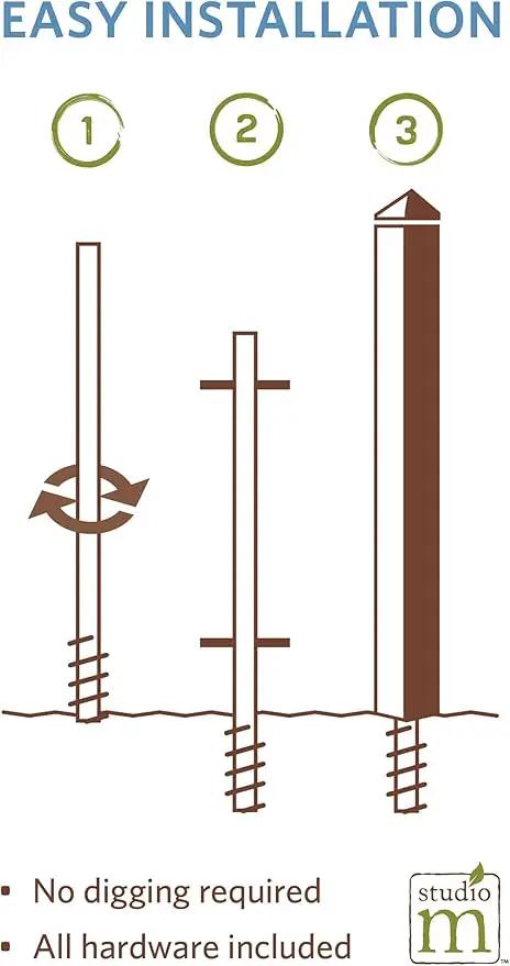 Studio M Art Pole, PVC Weather Resistant Pole with Vinyl Bowl 20 inches Tall Outdoor Decoration for Gardens, Patios, Yards, Landscaping and Birding Accessories, Those We Love Don't Go Away by GreenHaven Gardens