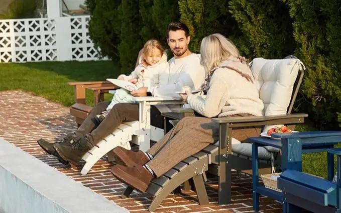 KINGYES Folding Adirondack Ottoman for Adirondack Chair, Grey by GreenHaven Gardens