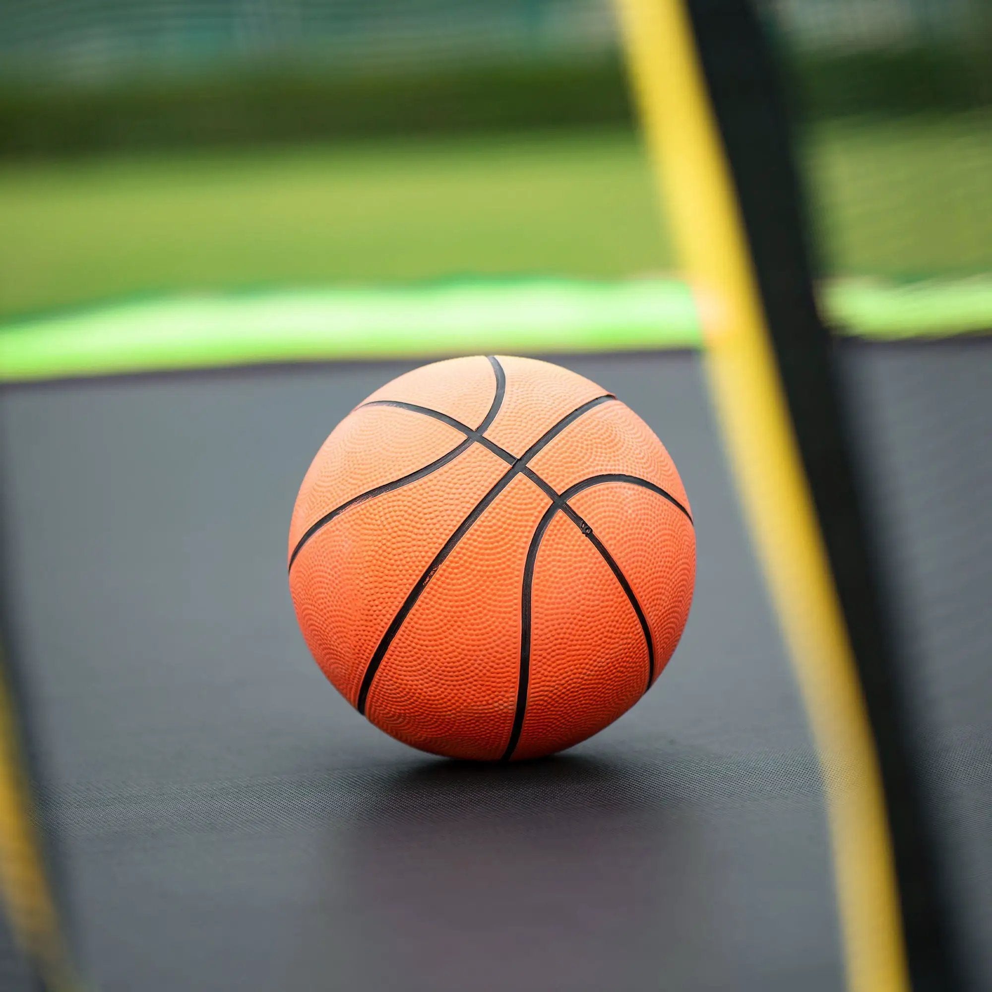 14Ft Trampoline With Basketball Hoop Inflator And Ladder (Inner Safety Enclosure) - Green by HouseOfZazla