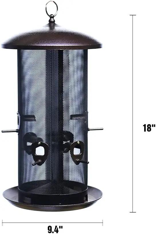 Nature's Rhythm Metal Hopper Bird Feeder, Dual Seed Compartments, 10 Feeding Ports, Holds 10lbs Seed, Attracts Cardinals, Titmice, Nuthatches by GreenHaven Gardens