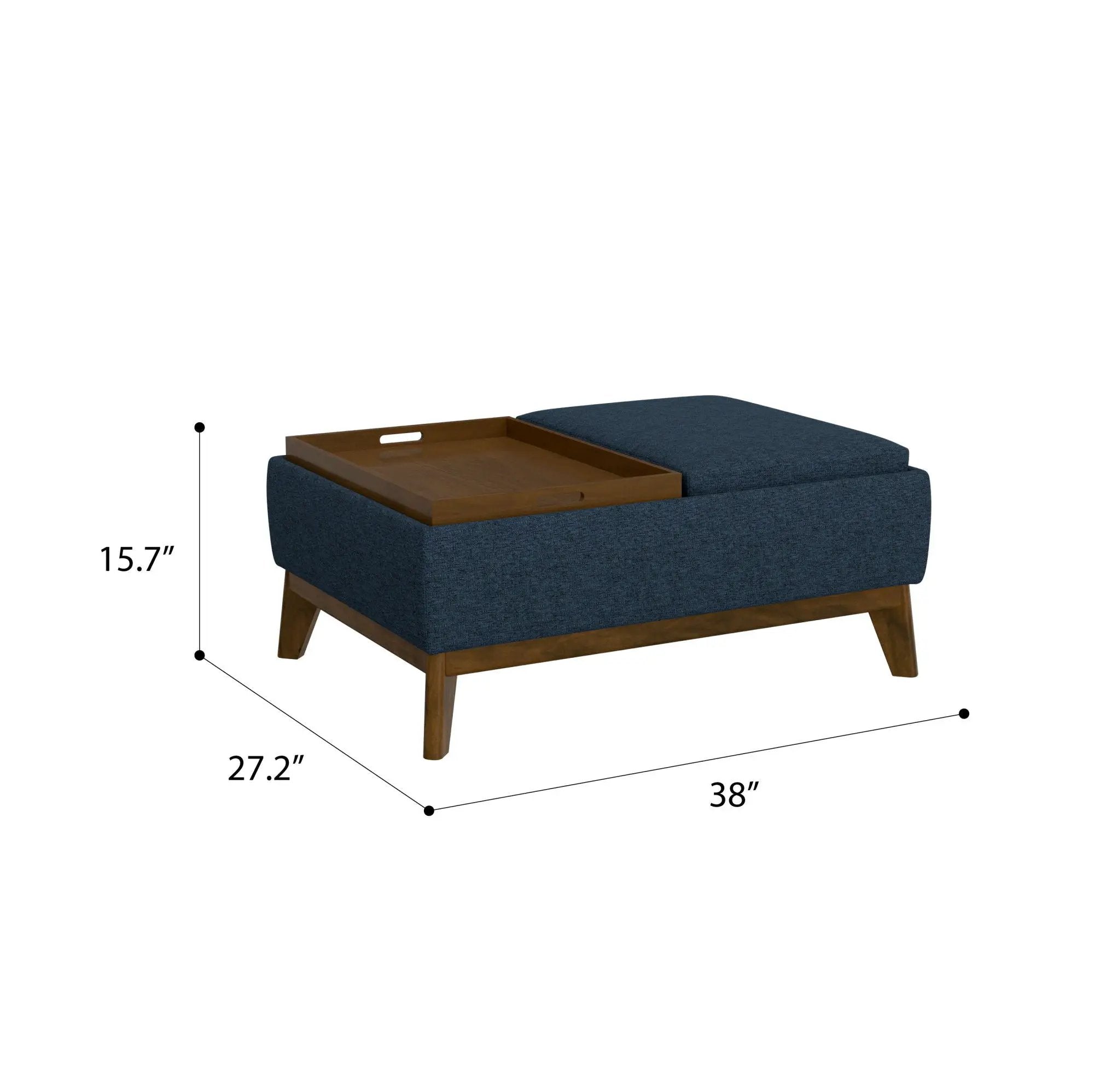 Reversible Tray Ottoman - Blue by Unique Piece Furniture