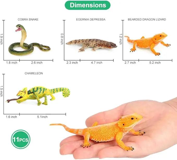 Volnau Animal Figurines Snake Toys 11PCS Reptile Figures Cold Blooded Amphibians Lizard Zoo Pack for Toddlers Kids Christmas Decoration Gift by GreenHaven Gardens