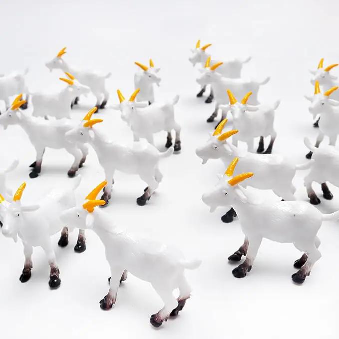 Aydinids 25 Pcs Miniature Goat Figurines Mini Resin Lamb Miniature Lamb Figure Plastic Farm Animal Model for Succulent Planter Moss Landscape DIY Terrarium Fairy Garden by GreenHaven Gardens