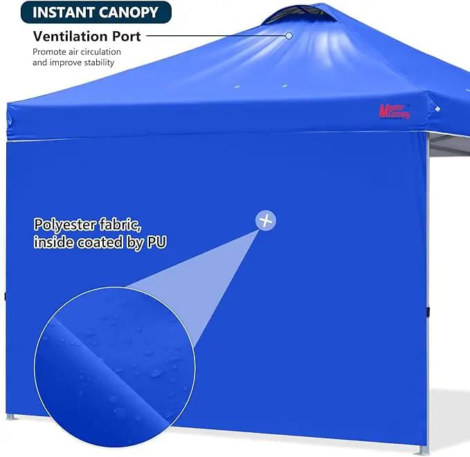 MASTERCANOPY Durable Pop-up Canopy Tent with 1 Sidewall (6.6'x6.6',Blue) by GreenHaven Gardens