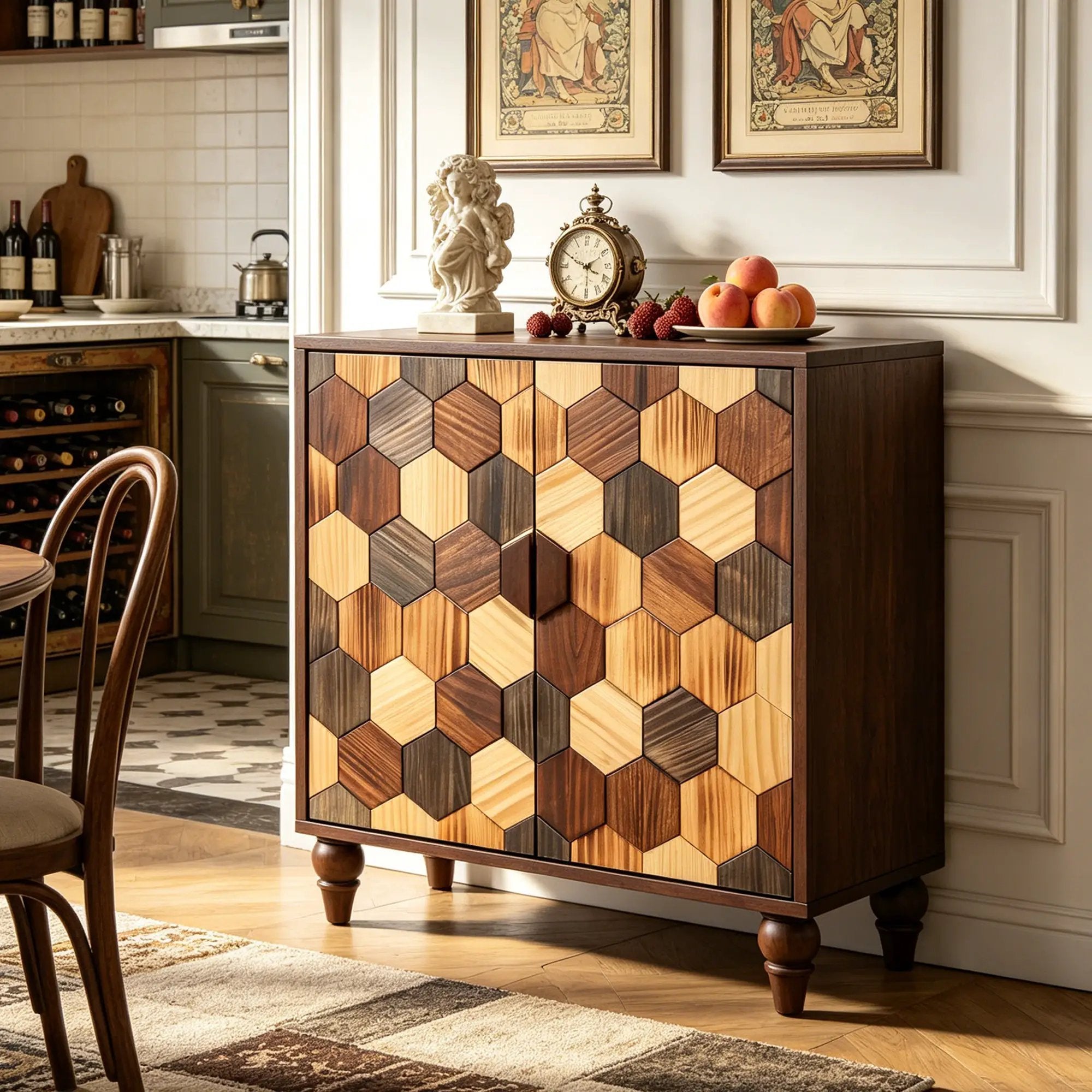 30.31" Modern Accent Cabinet with Honeycomb Pattern by HouseOfZazla