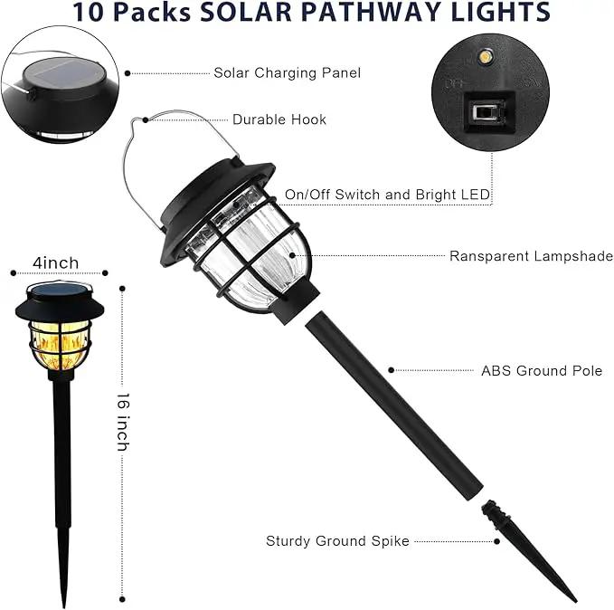 10 Pack Solar Pathway Lights Outdoor - Bright Solar Powered Garden Lights with 3000K Warm LED, Auto On/Off Waterproof Path Lights Decorative, Landscape Lighting for Yard Patio Walkway Driveway by GreenHaven Gardens