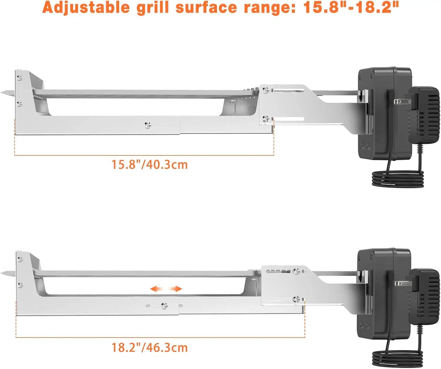 only fire Stainless Steel Electric Skewer Turner, Rotated Grilling Rack Shish Kabob Set with 7 Skewers and Dual-Purpose Rotisserie Motor by GreenHaven Gardens