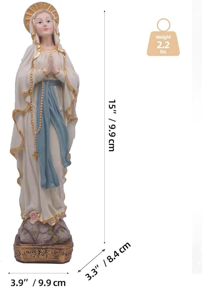 MeritMode 15" H Virgin Mary Praying Statue - Lourdes Catholic Collectible Figurine, Blessed Mother Figurine, Ideal Religious Gift for Home Décor & Outdoor Garden Decorations by GreenHaven Gardens