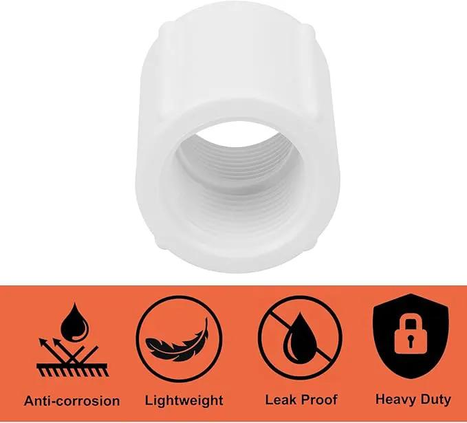 10Pack 3/4" Double Female Thread PVC Pipe Coupling Adapter Pipe Fitting Connector (Female x Female) SCH40 3/4Inch PVC Female Threaded Pipe Coupling for Sprinkler,Irrigation,Swimming Pools by GreenHaven Gardens