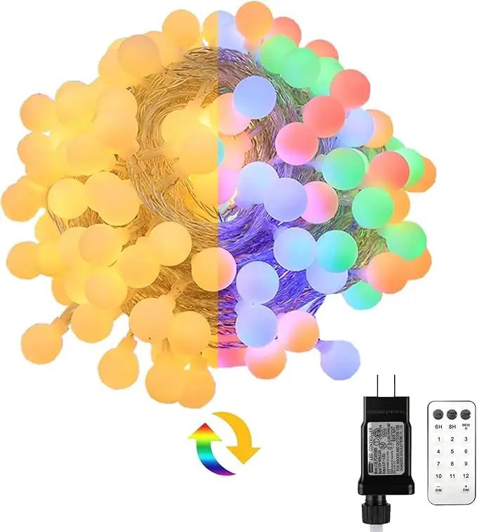 Globe String Lights 115 Feet 200 LED,Plug in Fairy String Lights with Remote Timer Extendable, 11 Modes Indoor Outdoor Color Changing Lights for Wedding Bedroom Classroom Patio Garden by GreenHaven Gardens