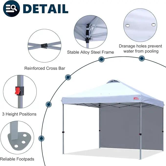 MASTERCANOPY Durable Pop-up Canopy Tent with 1 Sidewall (10'x10',White) by GreenHaven Gardens