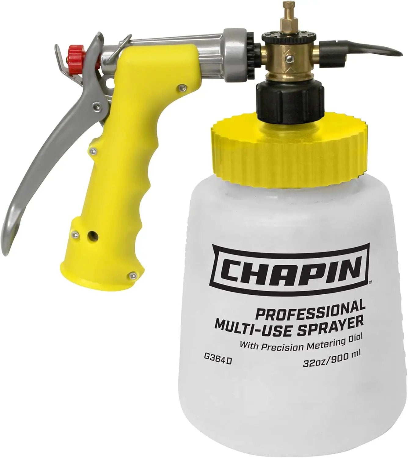 Chapin G364D Made in The USA 32 Ounce Professional Lawn and Garden Hose-End Sprayer with 16 Mixing Rations on The Metering Dial, Built-in Anti-Siphon, Translucent White by GreenHaven Gardens