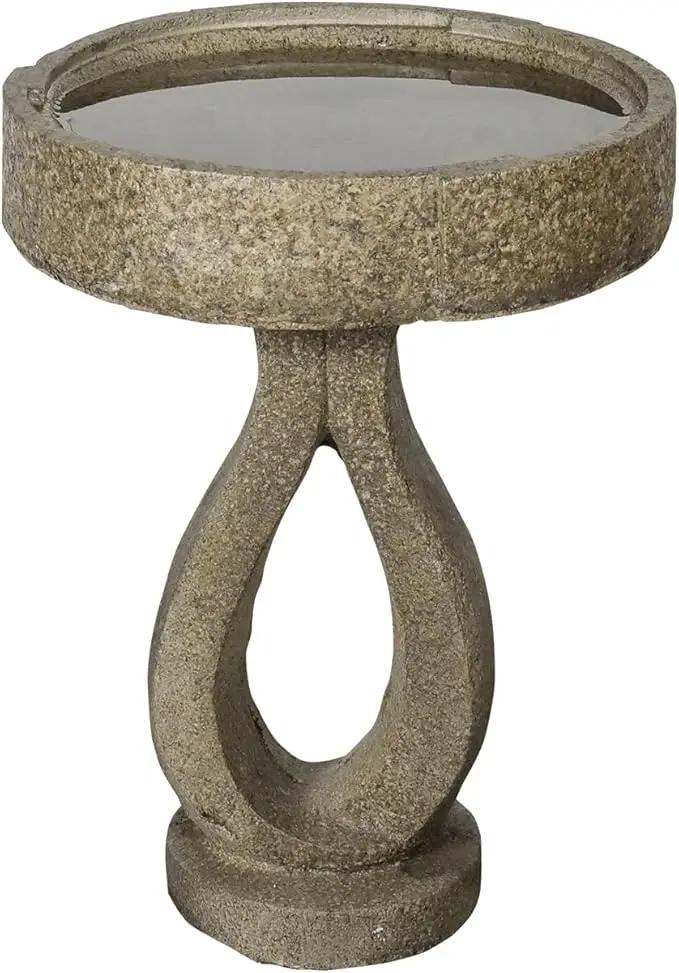 SKYFIRE 21.8”Birdbaths for The Garden Clearance -Concrete Modern Bird Bath for Outside, Yard Statue Decoration for Garden, Patio, Yard, Lawn -15.7”Dia X 21.8”H Contemporary Birdbath with Pedestal by GreenHaven Gardens