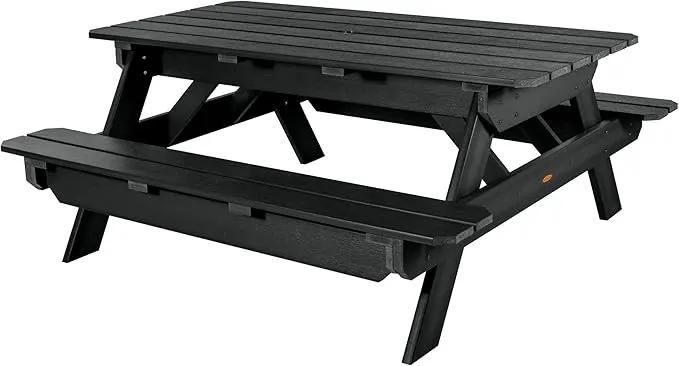highwood Hometown Picnic Table, 6 Foot, Black by GreenHaven Gardens