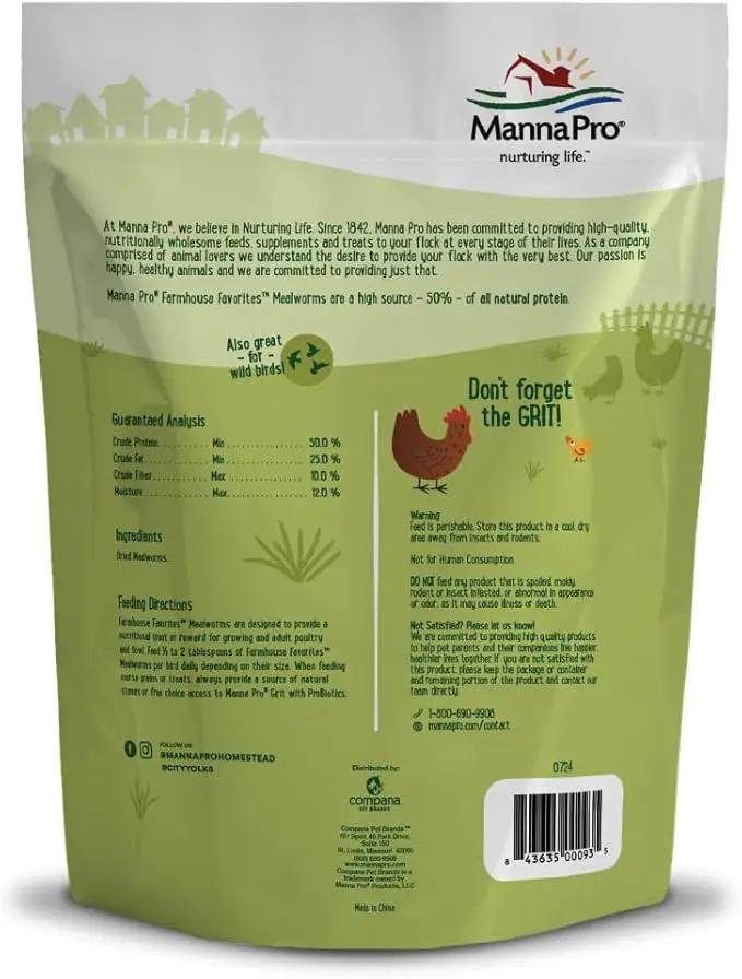 Manna Pro Mealworms Poultry Treat - High Protein, 100% Natural, 10oz by GreenHaven Gardens