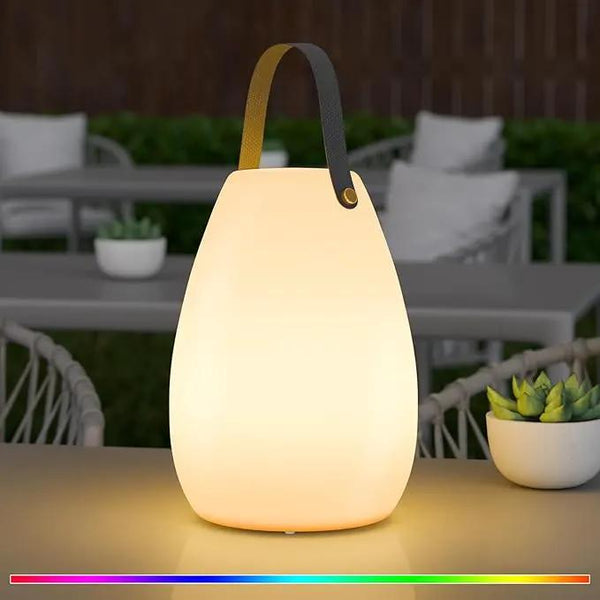 uuffoo Portable Outdoor Table Lamp, Dimmable Cordless Lamp with Remote and 7 RGB Colors IP44 Waterproof Hanging Lamp Indoor/Outdoor Night Lamp Lantern for Bedroom Garden Dining Camping