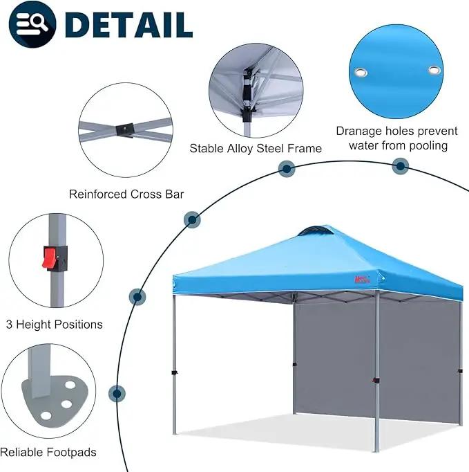 MASTERCANOPY Durable Pop-up Canopy Tent with 1 Sidewall (10'x10',Sky Blue) by GreenHaven Gardens
