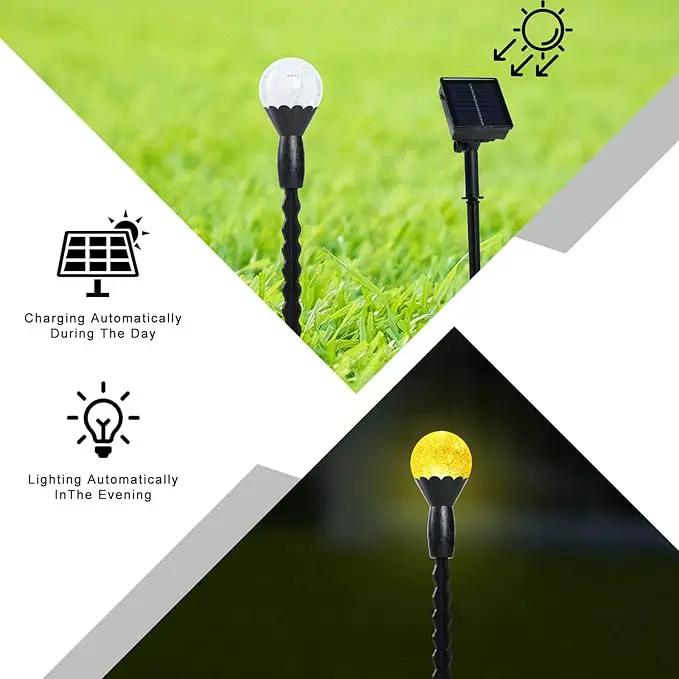SEMILITS Solar Landscape Lights 12LED Bubble Beads Shaped Outdoor Solar String Lights for Path Garden Patio Decor by GreenHaven Gardens
