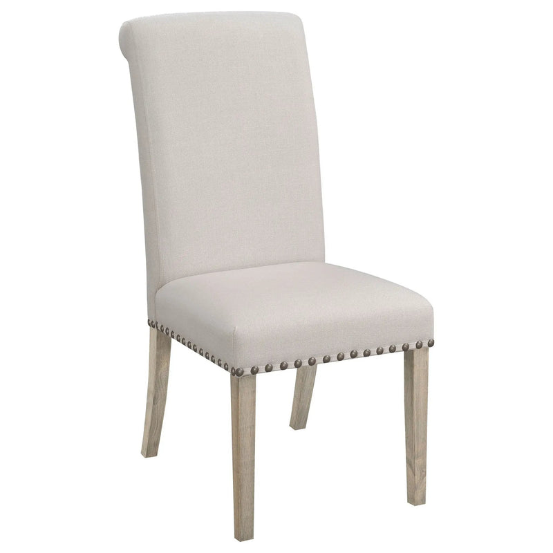 Salem Fabric Upholstered Dining Side Chair Beige (Set of 2) by Unique Piece Furniture