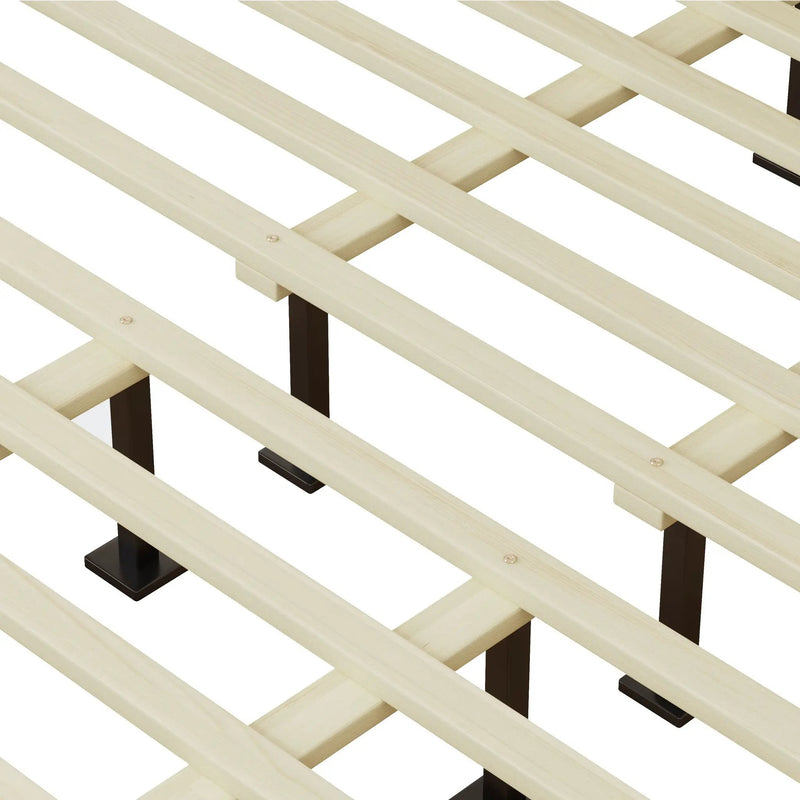 Solid Wood Platform King Bed With Rattan by HouseOfZazla