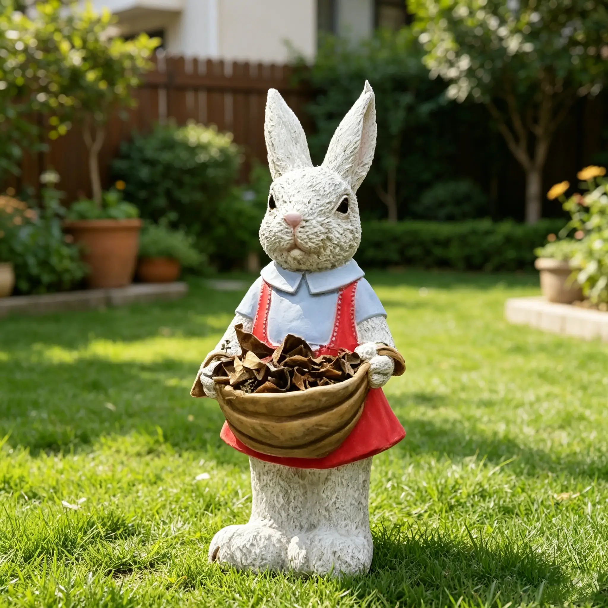 Charming Hand-Painted Rabbit Garden Statue by HouseOfZazla