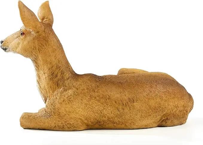 XTAPAN Resin Doe Statue Figurines Female Deer Animal Sculpture Gift Home Decor,Office or Outdoor Garden Statue Woodland Decoration by GreenHaven Gardens