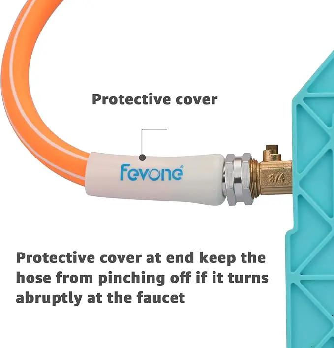 Fevone 50 ft Garden Hose, Heavy Duty Water Hose, Hybrid Polymer, Kink Resistance, Flexible, Durable, Leak Free, Aluminum Fittings, 3/4" GHT, 5/8" ID, 600 Psi, Drinking Water Safe by GreenHaven Gardens