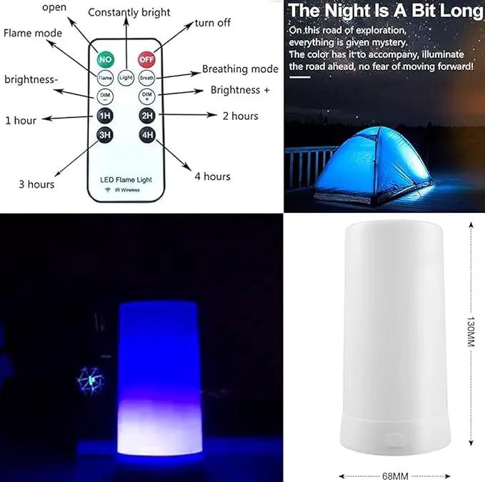 Led Flame Light,USB Rechargeable LED Fire Candles Outdoor Hanging Lamps with Remote for Home Party Halloween Christmas Decoration (Blue) by GreenHaven Gardens